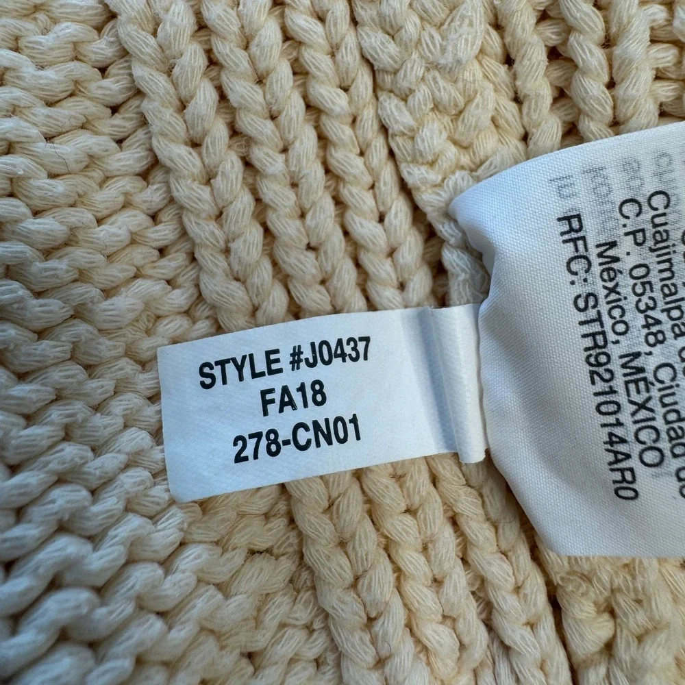 J. CREW ALWAYS Oarsman Roll Neck Womens Cotton Sweater S Cream Bleach Spots